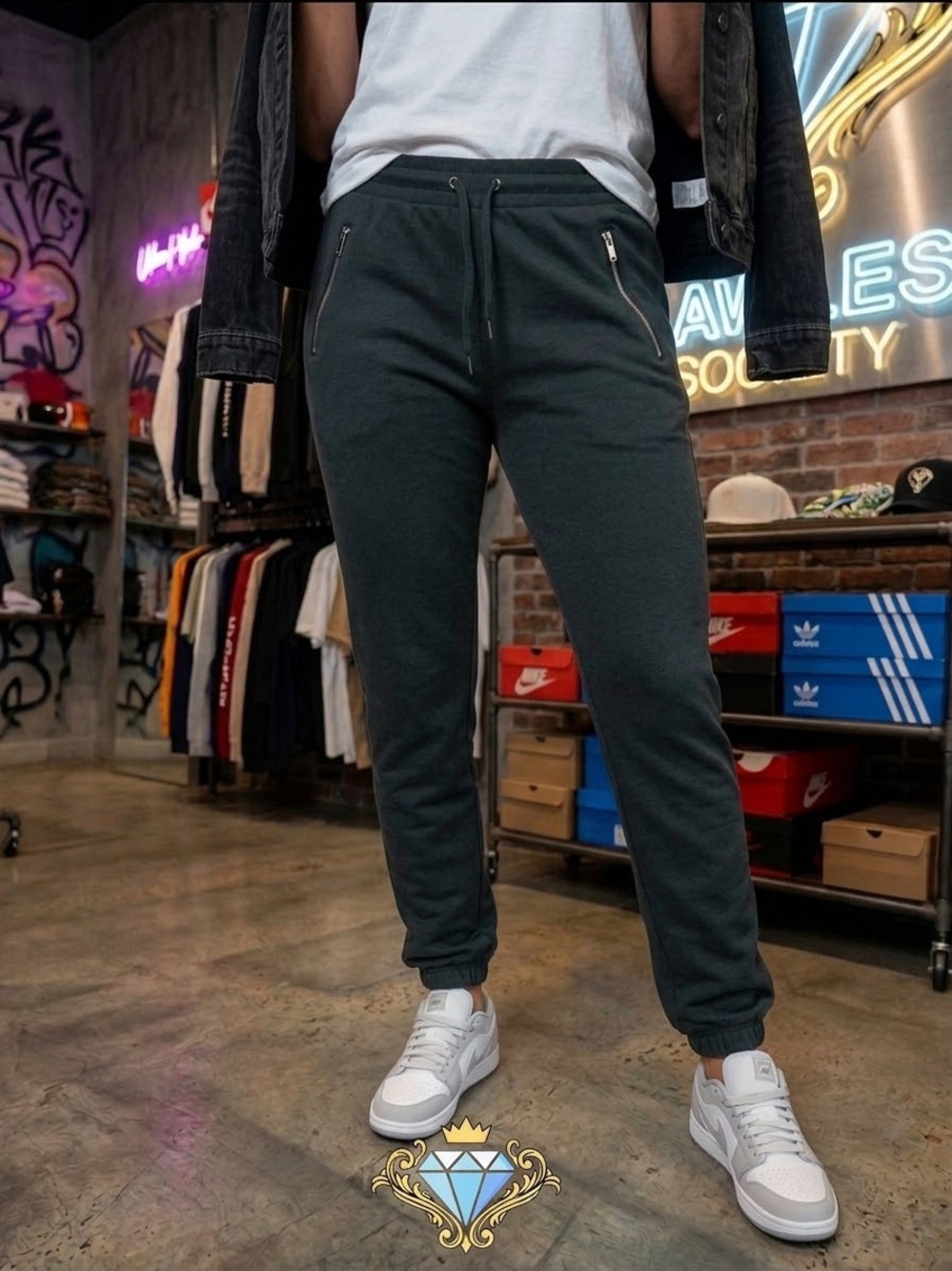 NWT New York & Company Banded Ankle Soft Jogger Pants Charcoal Grey Large L